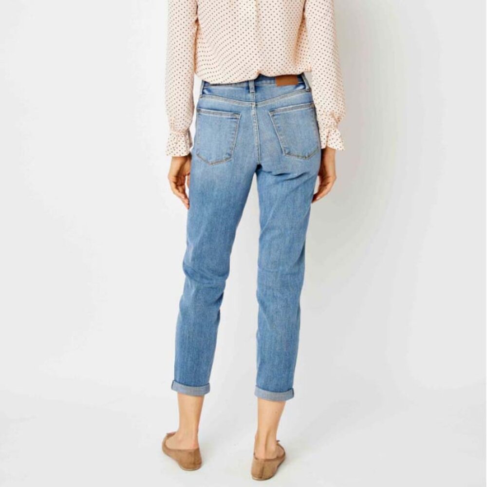 Judy Blue Mid Rise Relaxed Slim Fit Jeans - Picture 4 of 5